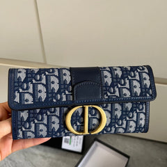 Blue Canvas CD Clutch Wallet