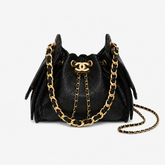 Black Leather CC Bucket Bag