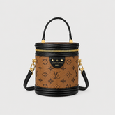 Structured Leather Monogram Bucket Bag