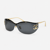 Luxury Rimless CC Shield Sunglasses