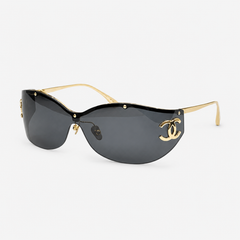 Luxury Rimless CC Shield Sunglasses