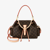 Leather Monogram Shoulder Bag