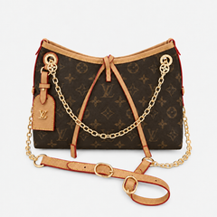 Leather Trim Chain Hobo Bag