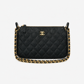Black CC Leather Mini Crossbody Bag