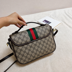 Brown Leather GG Crossbody Bag