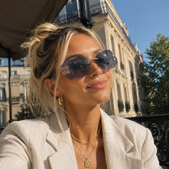 Fashion Rimless Dark Lenses Sunglasses