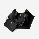 Black Leather CC Commuter Shoulder Bag
