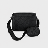 Leather Monogram Crossbody Messenger Bag