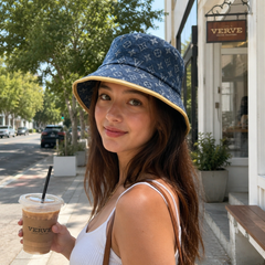 Denim Casual Monogram Bucket Hat