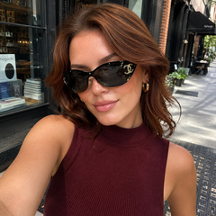 Luxury Rimless CC Shield Sunglasses