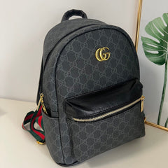 Black Denim GG Pattern Backpack