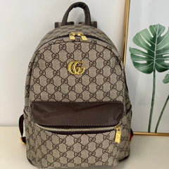 Brown Canvas Monogram GG Casual Backpack