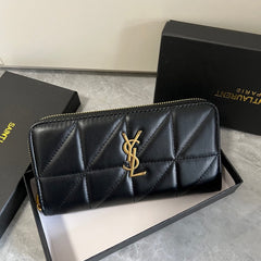 Black Quilted Leather YL Wallet