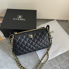 Black CC Leather Mini Crossbody Bag