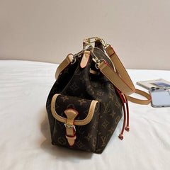 Leather Monogram Shoulder Bag