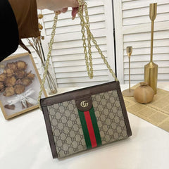 Classic GG Stripe Leather Shoulder Bag