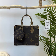 Classic Dual-Color Leather Tote Bag