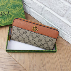 Leather GG Long Zip Wallet