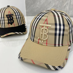 Brown Check Baseball Cap