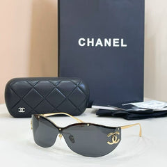 Luxury Rimless CC Shield Sunglasses