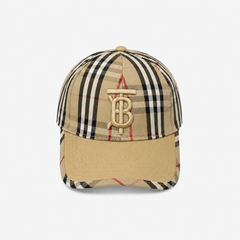 Brown Check Baseball Cap