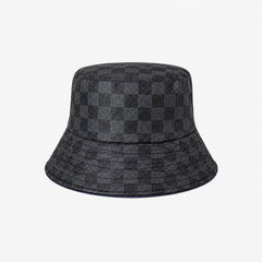 Check Canvas Travel Bucket Hat