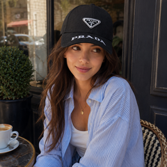 Black PR Curved Brim Travel  Hat