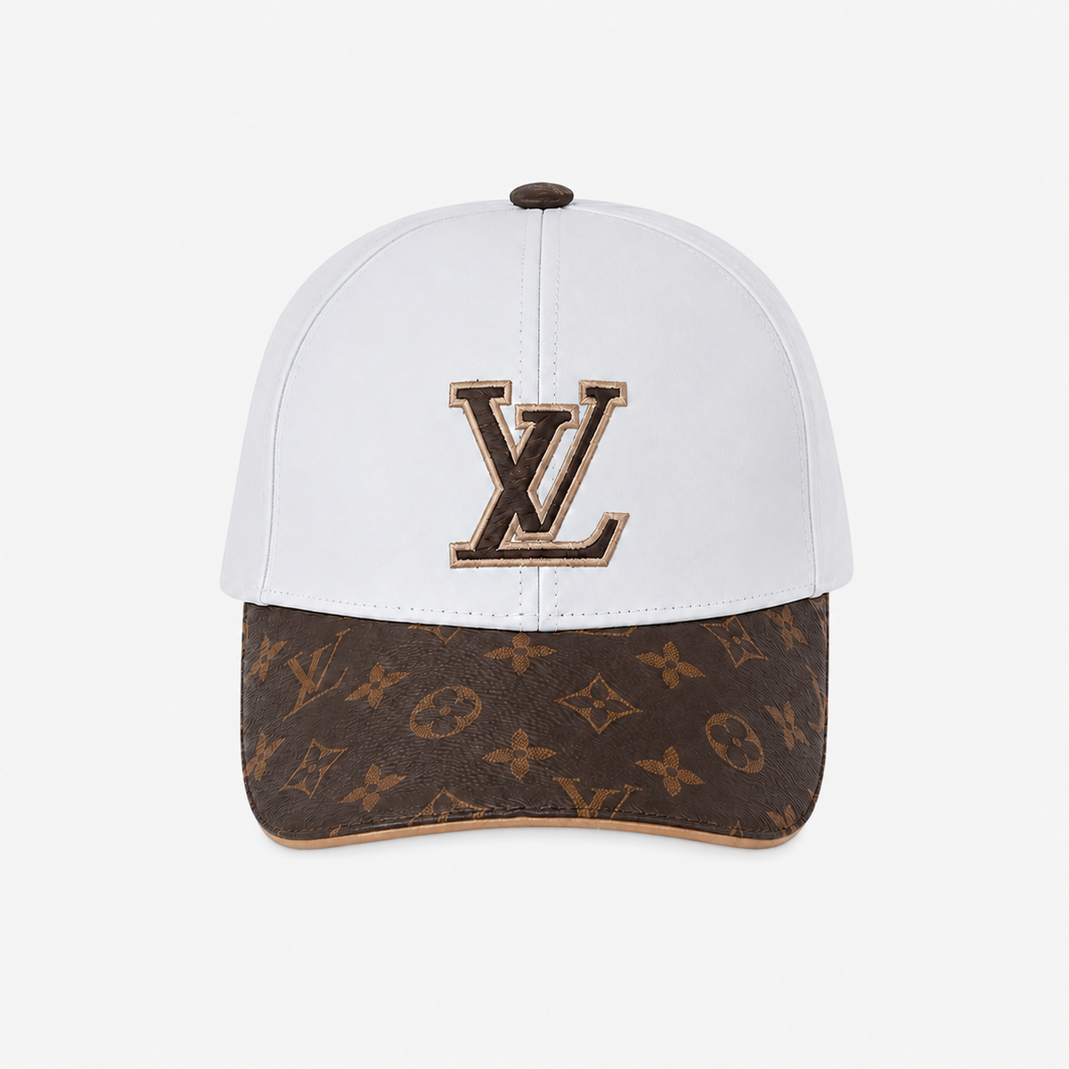White Brown Casual Baseball Hat