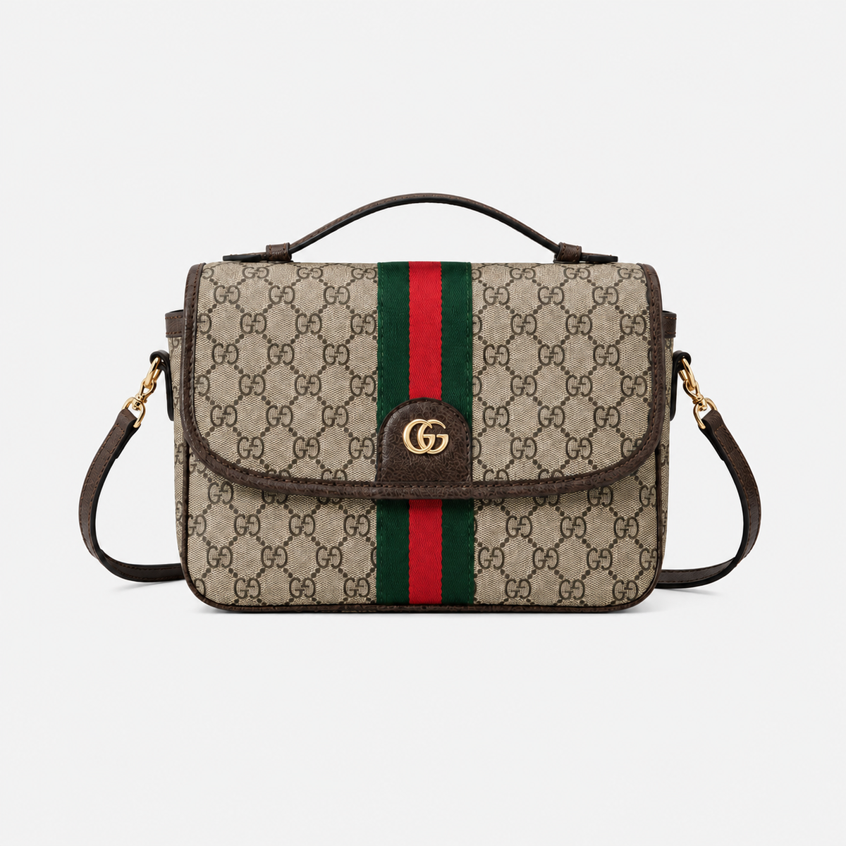 Brown Leather GG  Crossbody Bag
