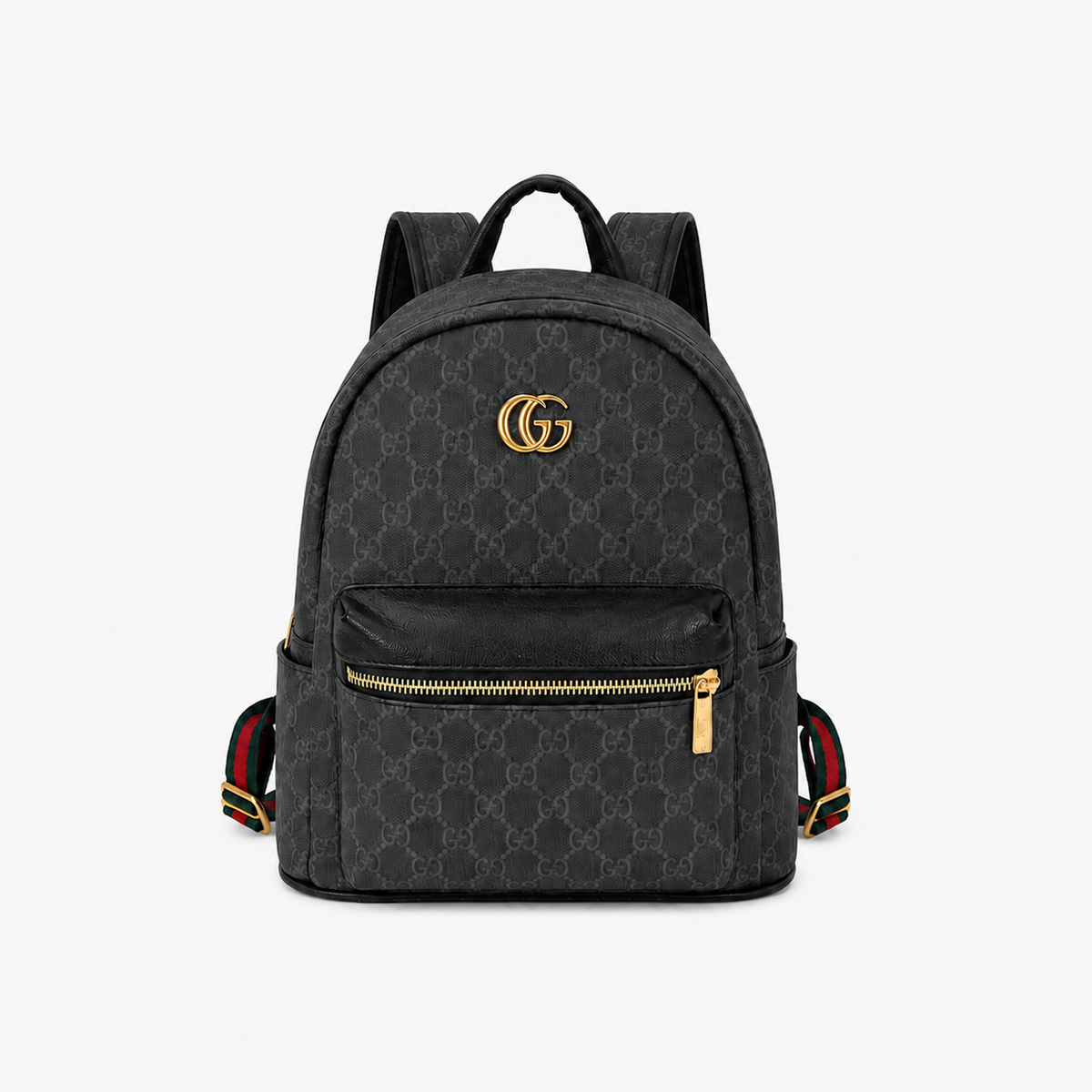 Black Denim GG Pattern Backpack