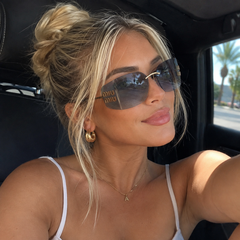 Fashion Rimless Dark Lenses Sunglasses