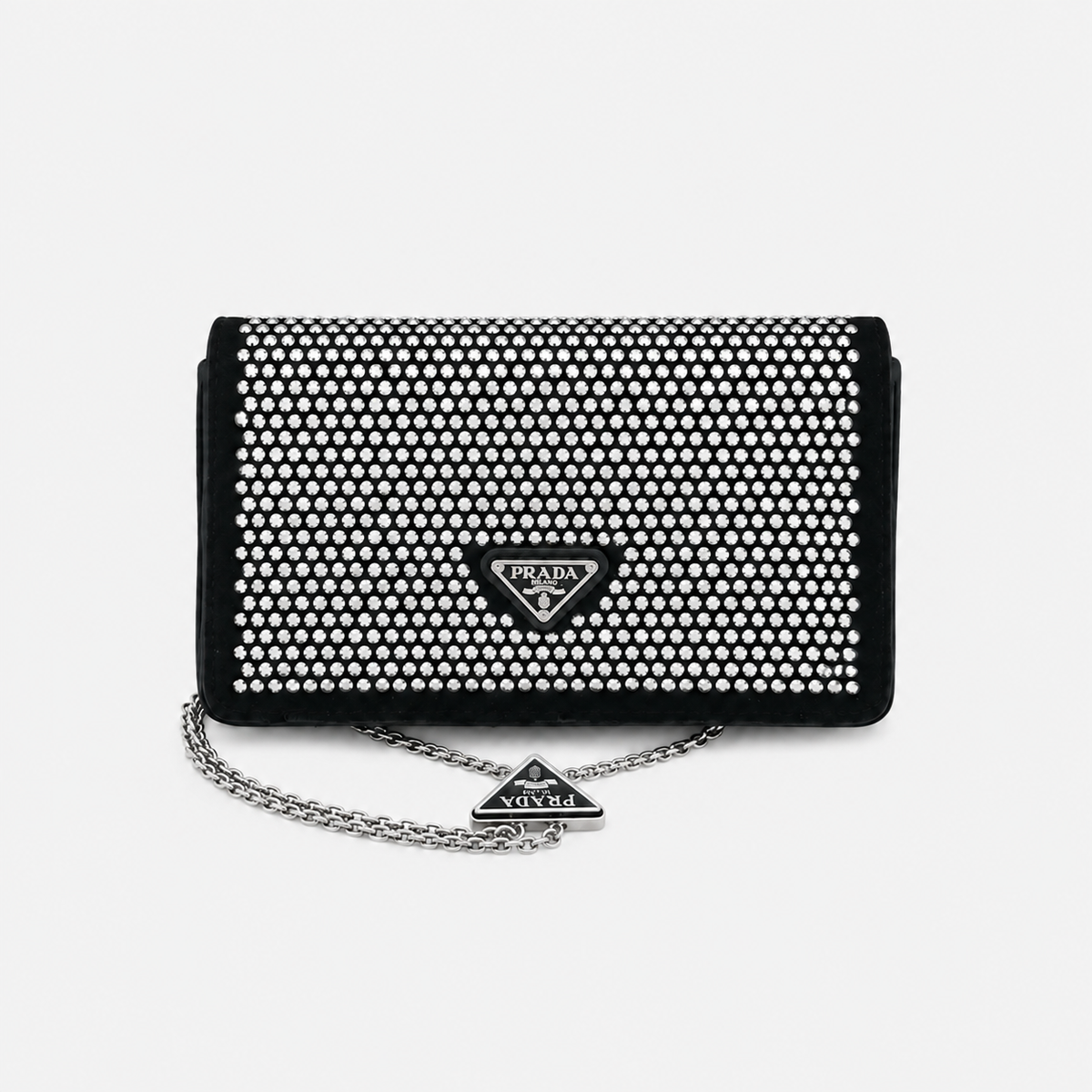 Crystal Embellished PR Mini Chain Bag