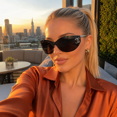 Luxury Rimless CC Shield Sunglasses