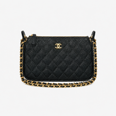 Black CC Leather Mini Crossbody Bag