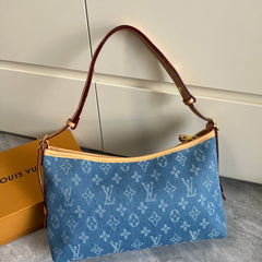 Premium Denim Canvas Hobo Shoulder Bag