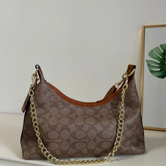 Leather  Brown  Pattern Hobo Shoulder Bag