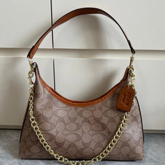 Leather  Brown  Pattern Hobo Shoulder Bag