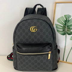 Black Denim GG Pattern Backpack