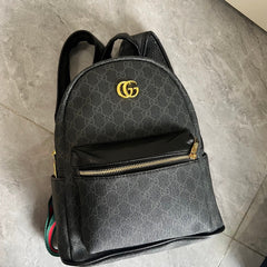 Black Denim GG Pattern Backpack