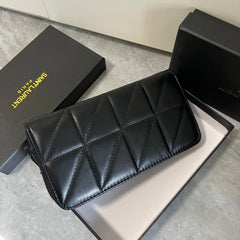 Black Quilted  Leather YL  Wallet