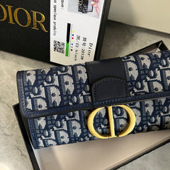 Blue Canvas CD Clutch Wallet