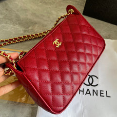 Red Leather CC Shoulder Bag