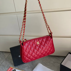 Red Leather CC Shoulder Bag