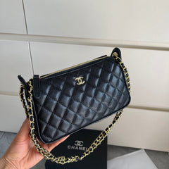 Black CC Leather Mini Crossbody Bag