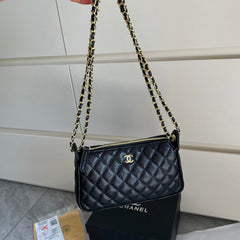 Black CC Leather Mini Crossbody Bag