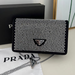 Crystal Embellished PR Mini Chain Bag