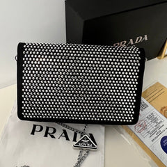 Crystal Embellished PR Mini Chain Bag