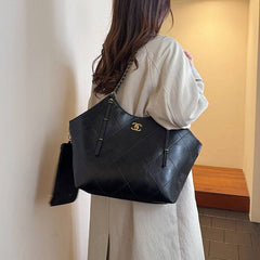 Black Leather CC Commuter Shoulder Bag