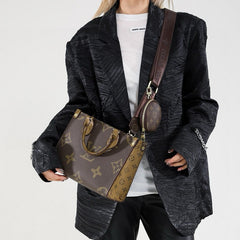 Classic Dual-Color Leather Tote Bag