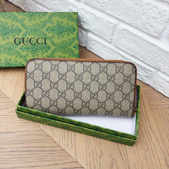 Leather GG  Long Zip Wallet